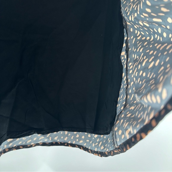 Urban Outfitters Black Satin Skirt with Brown Speckled Print – Size Small - Picture 6 of 7